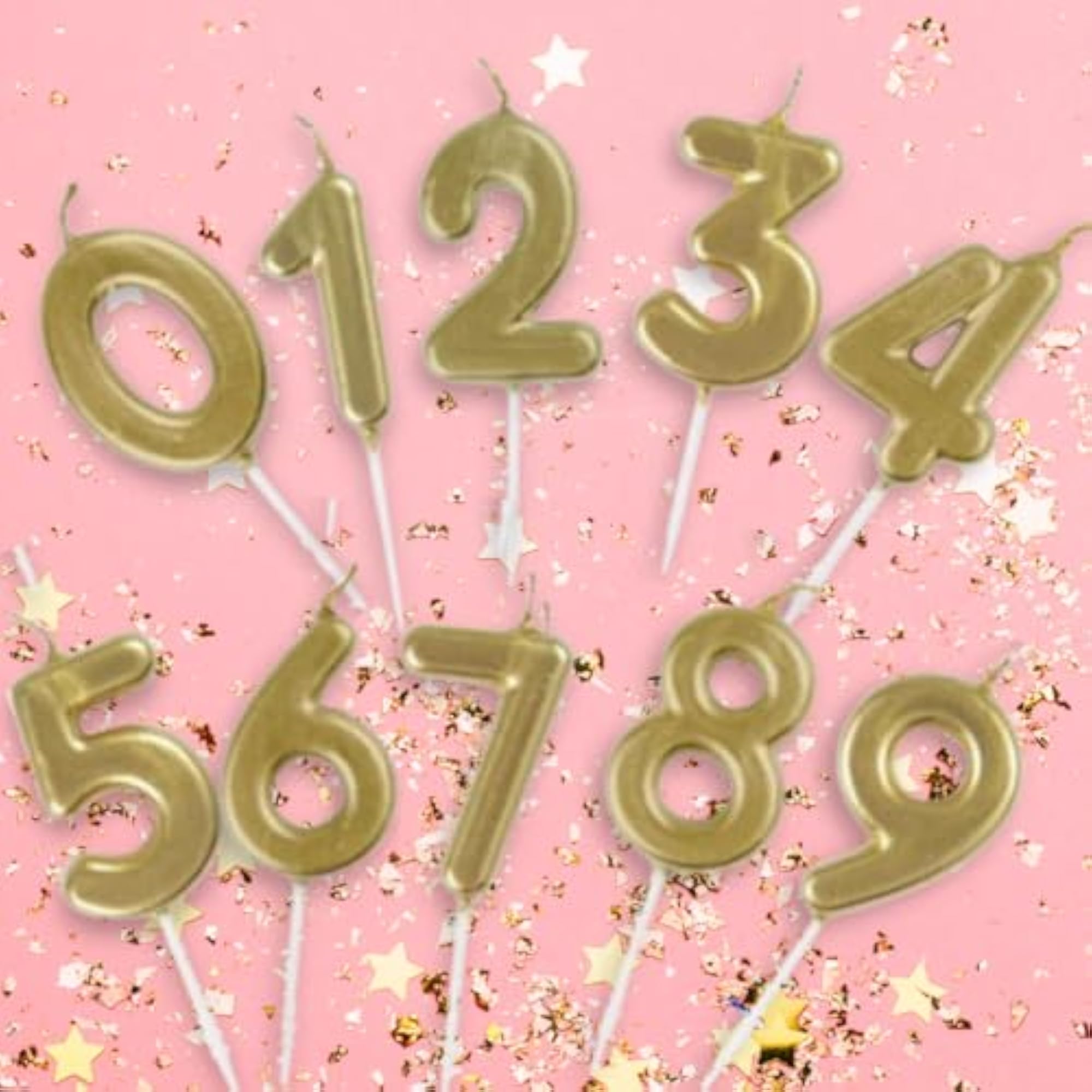 Mini Metallic Gold Number 4 Pick Birthday Candle
