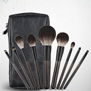 MADALIAN 9pcs Wooden Handle Makeup Brush Set Blush Brush Eyeshadow Brush Beginner Beauty Tools