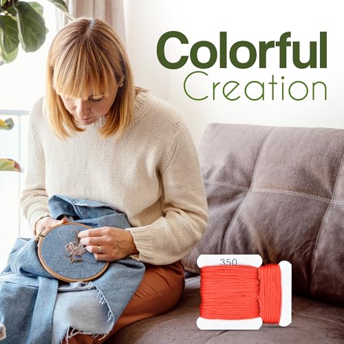 Image of Embroidery Floss Kit and Refills - Cotton Threads - DMC Color Coding for Cross Stitch, String Crafts, Friendship Bracelets