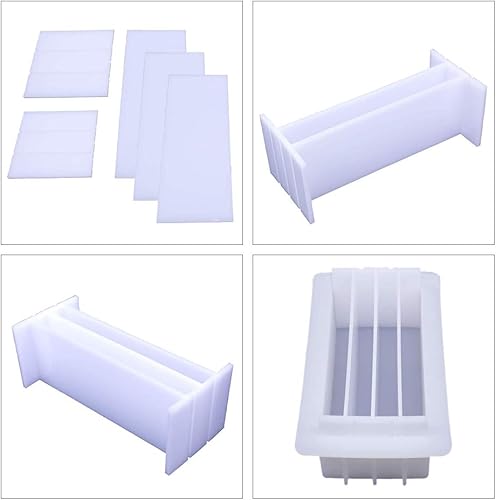 Miniatura 8 de Molde de jabón para pan de silicona regular de 8 pulgadas, blanco rectangular, molde de renderizado hecho a mano de bricolaje
