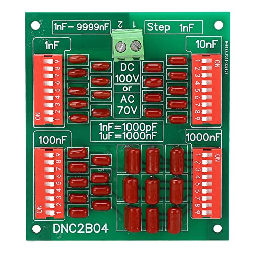 4 Digit Decade Programmable Capacitor Board 1nF-9999nF Adjustable Polypropylene Film Capacitor DC100V AC70V (DNC2B04) Programmable Capacitor Board Capacitance Box