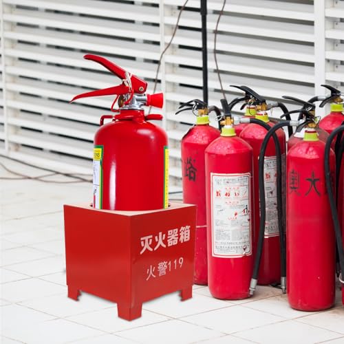 Soporte para extintor de 3-4 kg Toyvian: base de hierro roja resistente de pared y suelo 7