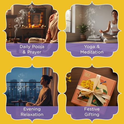 Image of Rajnigandha and Mogra Organic Dhoop Cones Pack of 2 (80 Cones) with Free Ceramic Holder | Natural Charcoal Free Incense Cones for Pooja, Meditation, Yoga | Long Lasting and Low Smoke