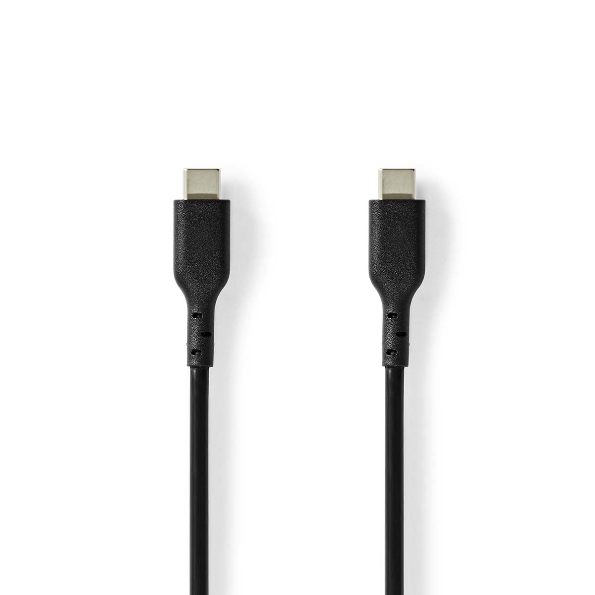NEDIS 2m USB-C Cable, USB 2.0 Type-C Male to Male, 240W Power, 480 Mbps Data Transfer, Black