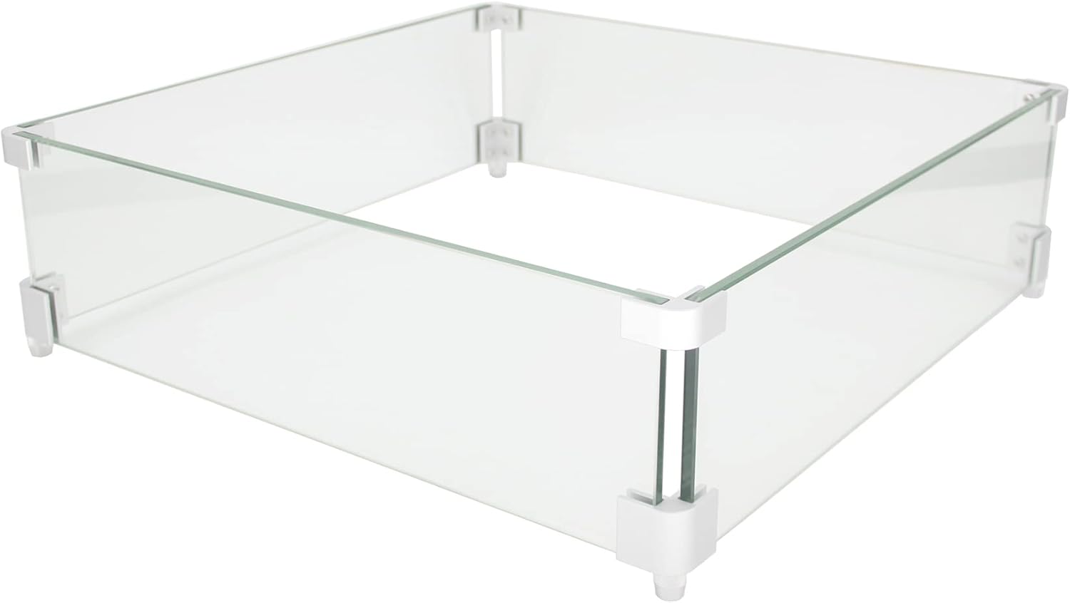 FixtureDisplays® FixtureDisplays® Fire Pit Wind Guard 30X30 OD Inch Fire Pit Wind Guard Square 8 mm Thickness Fire Pit Glass Wind Guard 1003G
