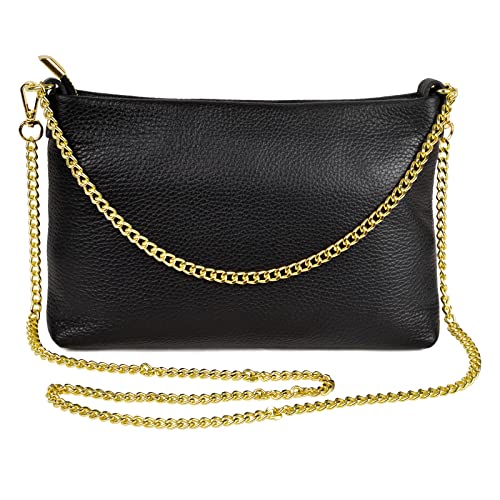 Dasein Genuine Leather Chain Strap Bag