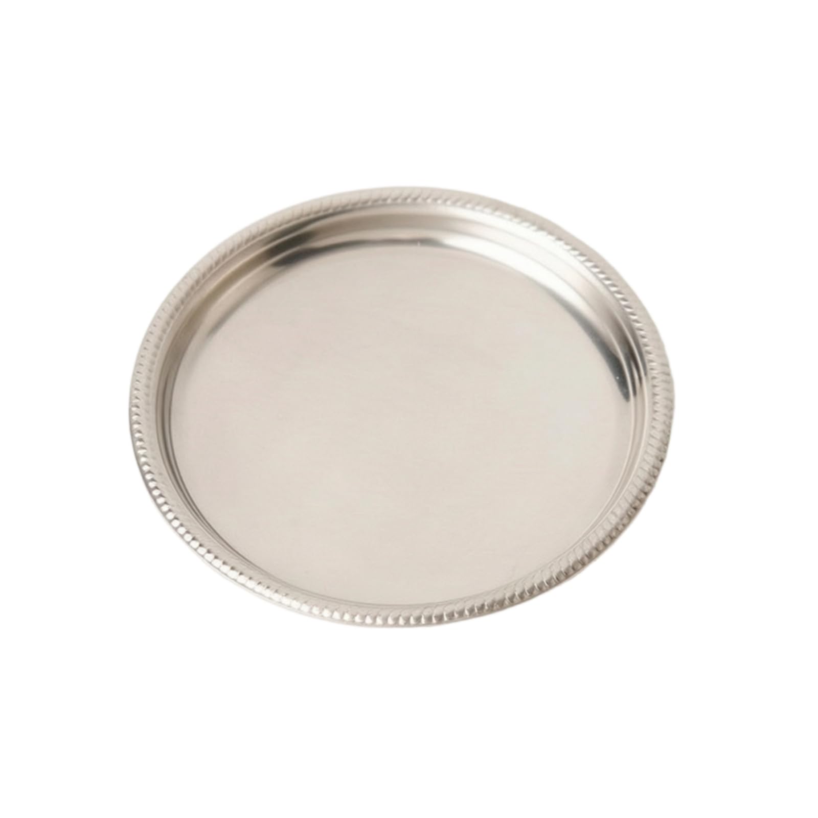 MagiDeal Sottobicchiere Barocco Argento Tondo Metallo Acciaio Inossidabile Lucido Superficie, 10 Cm, Style to 3