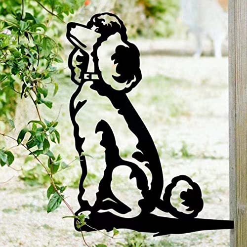DIYBravo Yard Garden Outdoor Metal Art Dog Silhouette Decoration, Steel Dogs Statue - Image 3