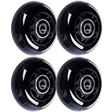 AOWISH 4-Pack 64mm Inline Skate Replacement Wheels 85A with Bearings ABEC-9 for Kids Teens Adjustable Hockey Inline Roller Skates and More (Black)