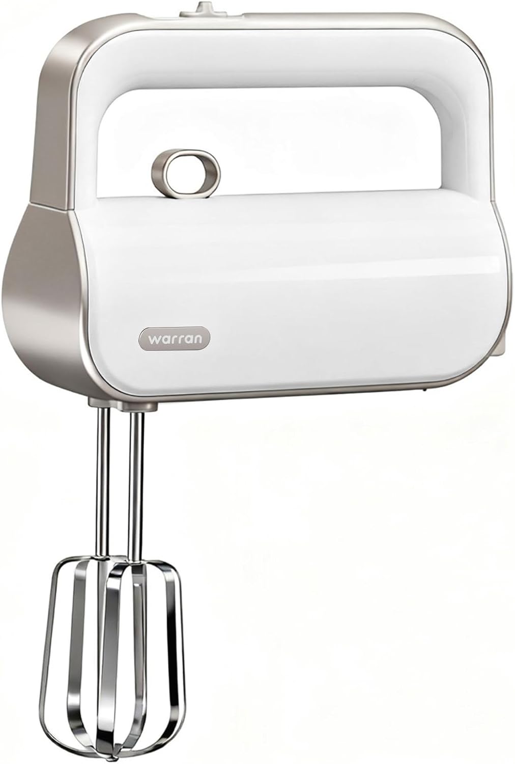 Master 4-in-1 Electric Hand Mixer with Turbo Boost, Stainless Steel Whisk, Beaters, Dough Hooks & Milk Frother, Lightweight Handheld Mixer for Baking & Coffee, Champagne Gold