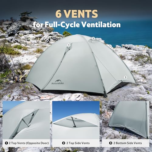 Image of Naturehike Giling 1 /2 Person Backpacking Tent 4 Season Lightweight Tent for Hiking & Bikepacking Easy Setup 3000mm Waterproof Ultralight CampingTents for Outdoor Cycling