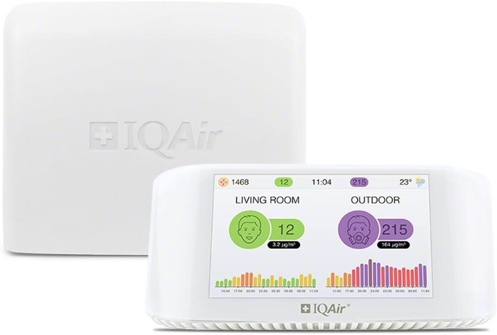 IQAir AirVisual Air Quality Monitor Bundle, Swiss-Designed Indoor & Outdoor Sensors, Professional Grade Real-Time Air Quality Tracking