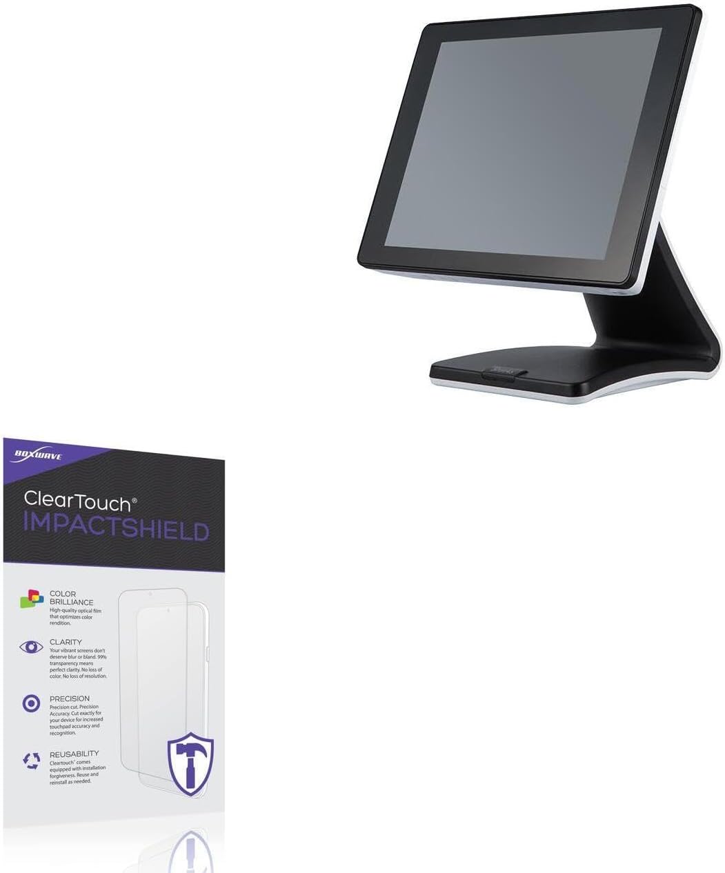 BoxWave Screen Protector Compatible with Sam4s Titan 500 Resistive Touch (15 in) - ClearTouch ImpactShield (2-Pack), Impenetrable Screen Protector Flexible Film