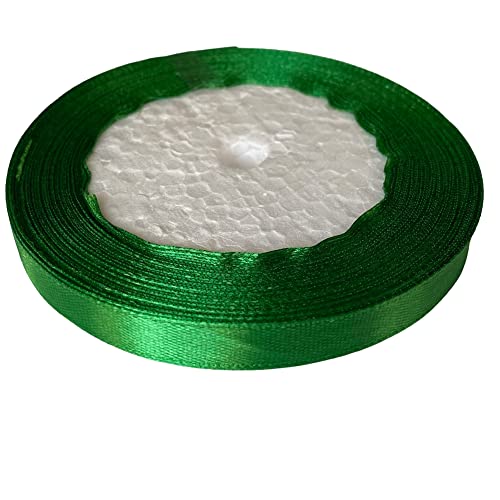 Dyanatic Satin Ribbon (10mm x 22m) - 25 Yards Craft Ribbon, Emerald Green
