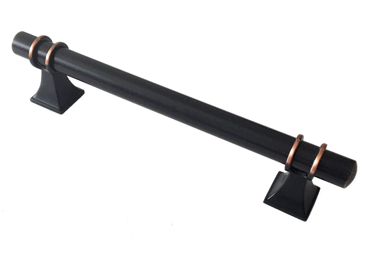 Poignée de meuble noir cuivre 96mm pour tiroir de commode