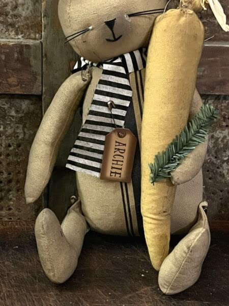 Primitives-Supplies-for-Grubby-Primitive-Rustic-Country-Archie-Bunny-Feed-Sack-Doll-Patriotic-Easter-14-for-Home-Easter-Holiday-Decor Primitives Supplies for Grubby Primitive Rustic Country Archie Bunny Feed Sack Doll Patriotic Easter 14 for Home Easter Holiday Decor