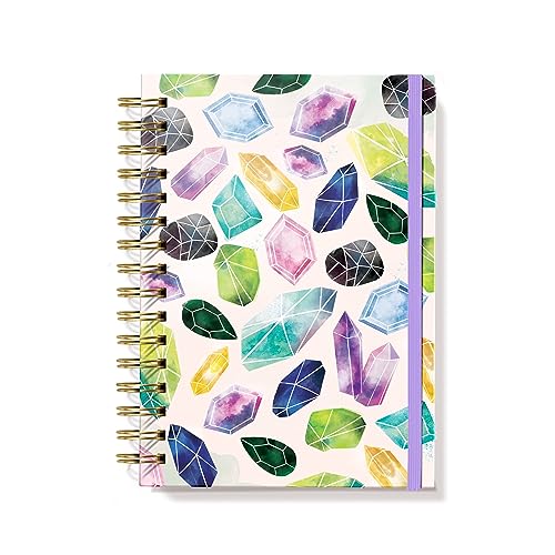 Journal avec motif gemme holographique et couverture flexible, carnet de notes A5 320 pages