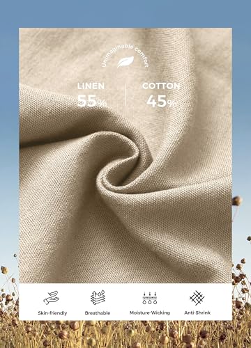 Image of Willit Women Linen Pants Wide Leg Casual Palazzo Pants Cotton Linen Lounge Beach Summer Pants with Pockets 29 inch /31 inch / 33 inch