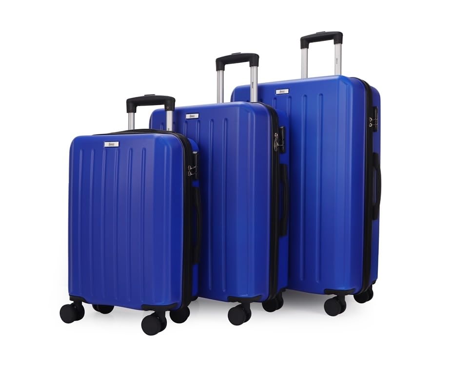 Mirage Noble ABS Hard shell Lightweight 360 Dual Spinning Wheels Combo Lock 28", 24", 20" 3 Piece Luggage Set3