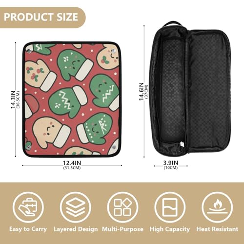 Bolso de viaje GuoChe para herramientas de cabello y tapete resistente al calor con cierre - Fondo rojo miniatura 4