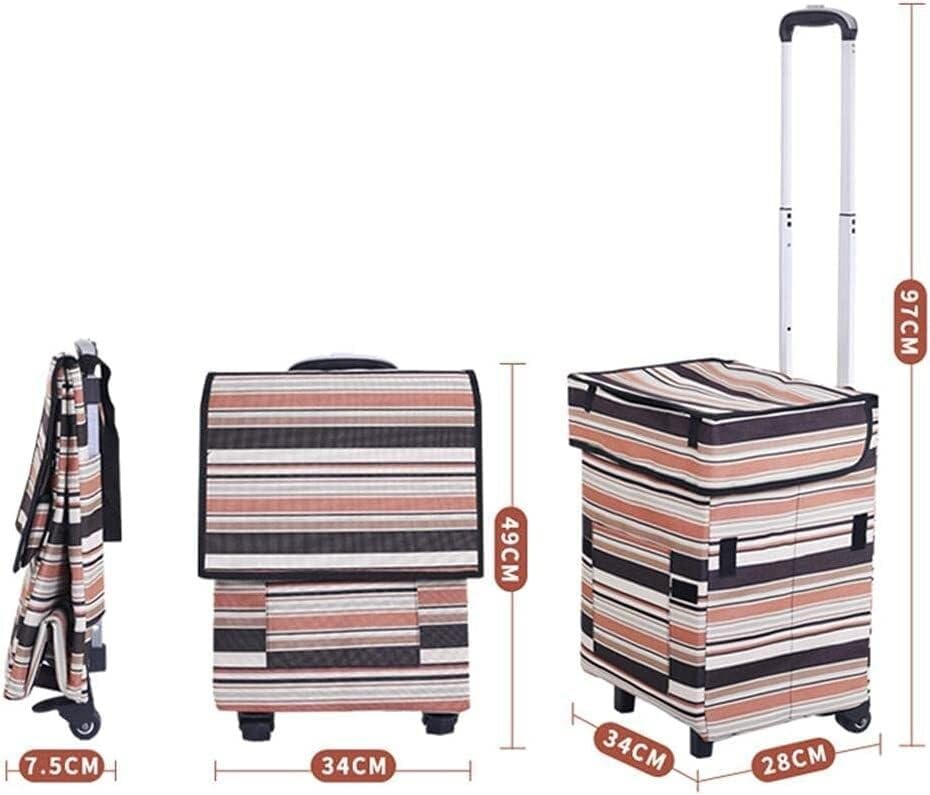 Einkaufstrolley Trolley Einkaufstrolley-Tasche, Faltbare Einkaufswagen-Tasche, Wiederverwendbare Einkaufstüte Aus Oxford-Stoff Für Drinnen Und Draußen Einkaufstasche mit Rollen – Bild 3