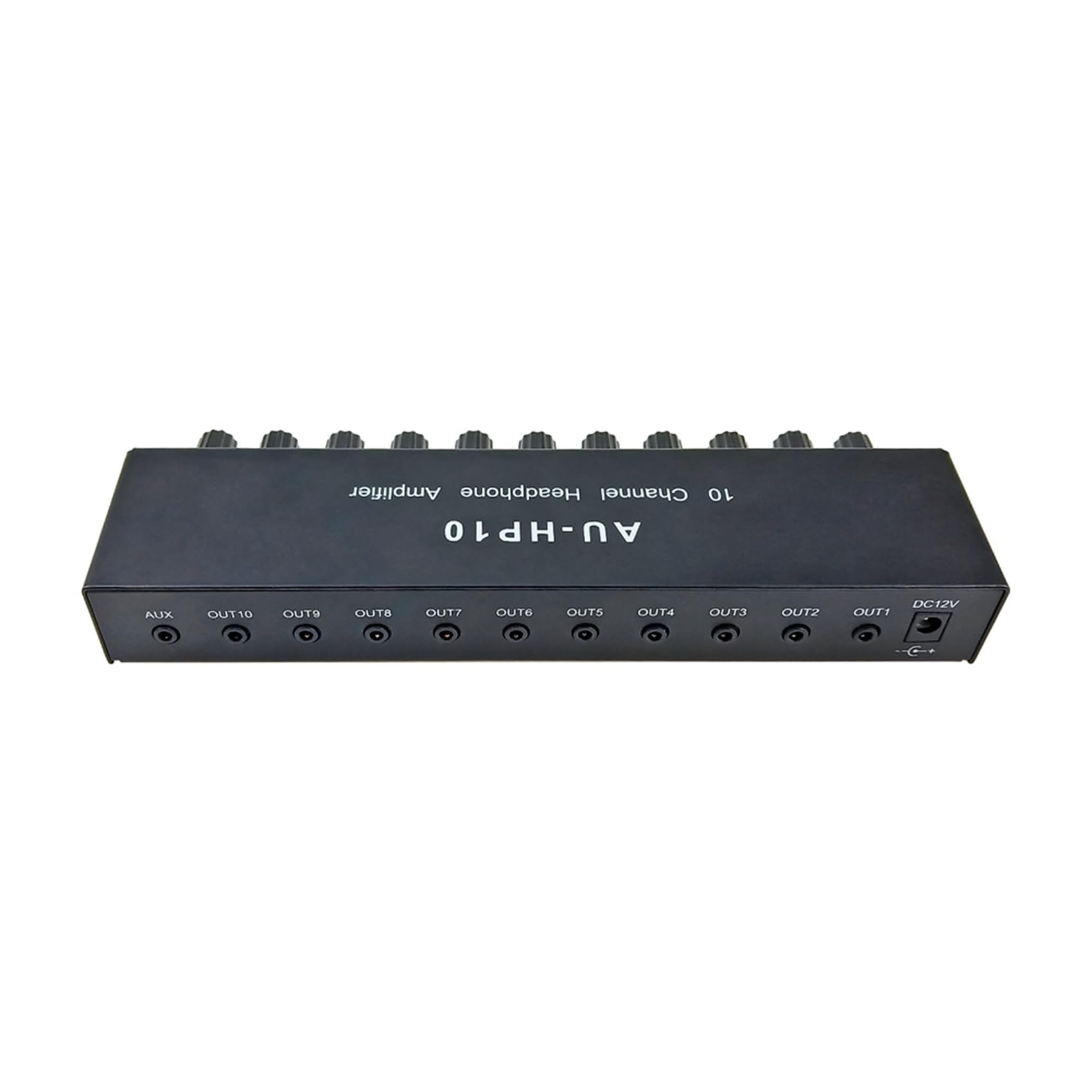 2 x AU-HP10 10-kanałowe słuchawki stereo, 1 wejście, 10 wyjść, wstępny wzmacniacz niezależne sterowanie NJM4556A DC12-24 V