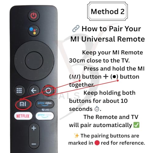 Image of Universal Bluetooth Smart Remote for Mi Android Box & Smart TVs - Compatible with Mi TV 4K 32 /43 inch, 4K PRO, Netflix & Prime Video Buttons (Mi Uni Voice)
