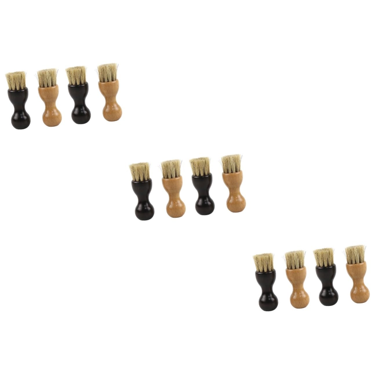 CALLARON 12pièces Brosse à Chaussures Bois Lot de Brosse Polissante Multi-Fonction pour Nettoyage Et Entretien des Chaussures Design Pratique Et