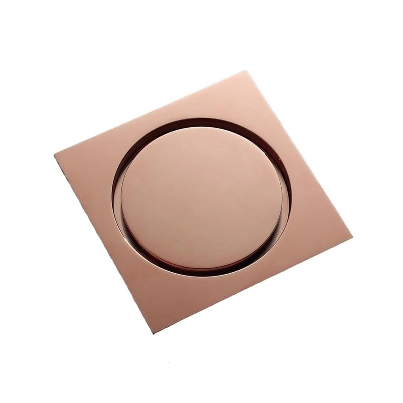 Drain de sol en laiton or rose 10cm avec bonde anti-odeur pour une douche élégante