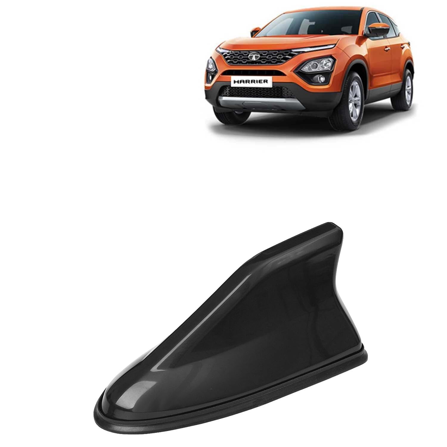 KINGSWAY® Shark Fin Car Antenna Compatible with Tata Harrier (Year 2023 Onwards), Universal Size Car Radio FM AM, Waterproof ABS Body, Easy Replacement, 1 Piece, Black Color
