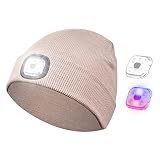 CVRSUKEMP LED Beleuchtete Mütze,Unisex Einheitsgröße Winter Warm Headlamp Hat für Joggen, Wandern im Freien, Laufen, Radfahren in der Nacht für Herren und Damen Geschenke Wintermütze