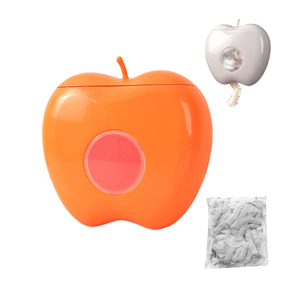 Plastic Wrap Storage Box, Plastic Wrap Dispenser, Cling Film Cover Cling Bag Box , Multifunctional Plastic Wall-mounted Kitchen Storage, Punch-free Large Capacity Plastic Wrap Storage box (Orange)