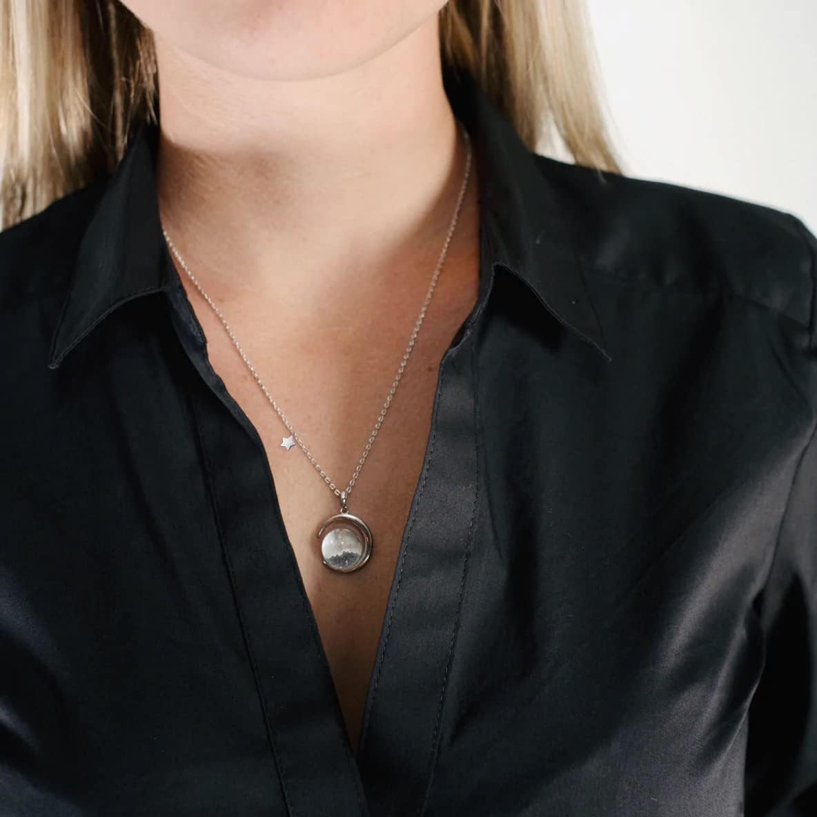 Space & Meteorite - Real Moon Rock Necklace (Authentic Certification From Lunar Meteorite NWA 11788) NASA Space Gifts for Men & Women, Astronomy