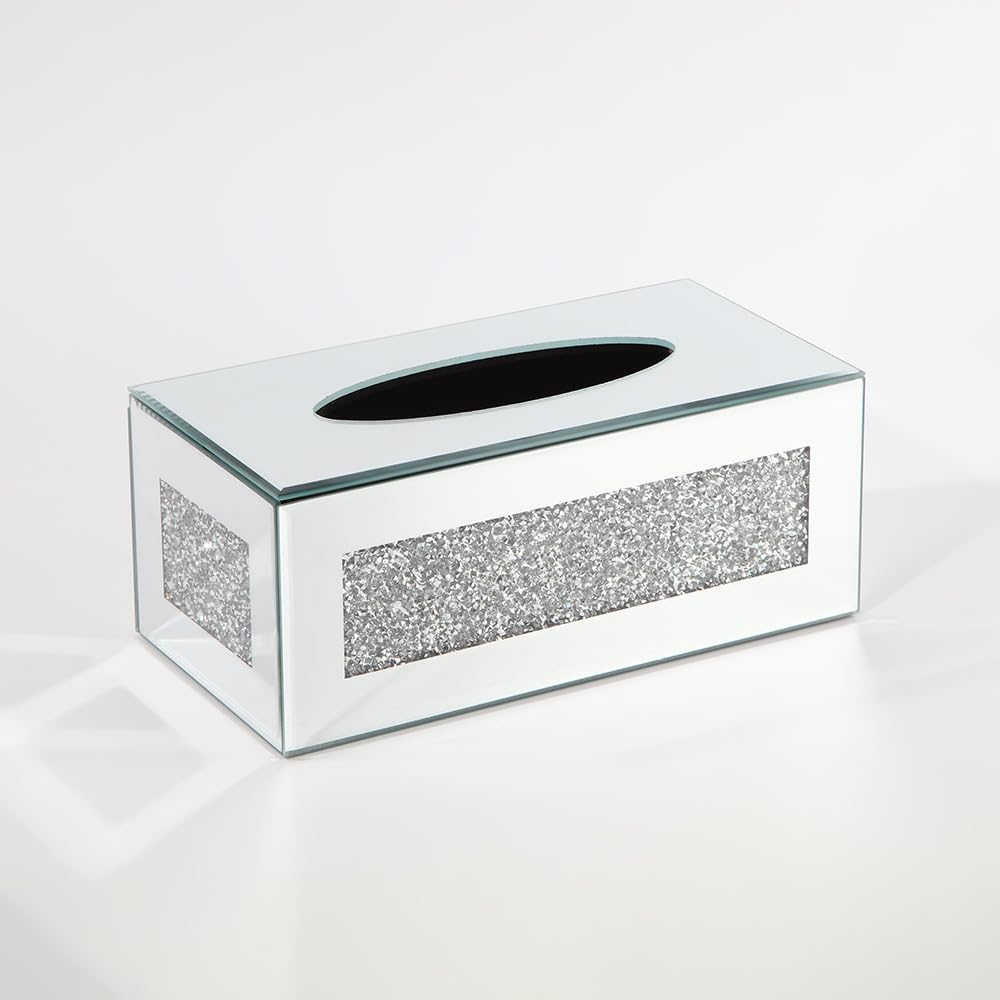Caja De Pañuelos Cristal Artesanía Adornos Organizador Mesa Café Escritorio Simple (Rectangular A)