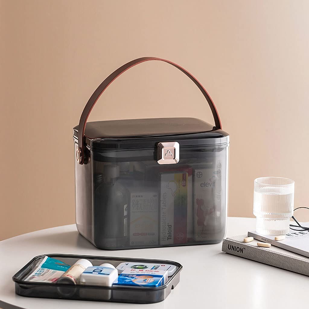 Botiquín de primeros auxilios, Caja de medicina transparente portátil, almacenamiento doméstico, plástico médico emergencia, 9,84 pulgadas, Kits(A)
