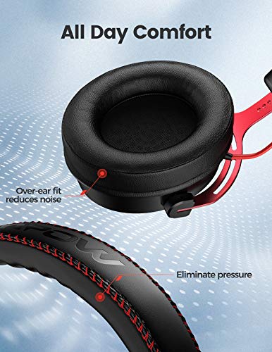 Mpow Air 2.4G Wireless Gaming Headset for PS5/PS4/PC Computer Headset with Dual Chamber Driver,Upto 17 hours of Use, Noise Cancelling Mic, 3D Bass, Ultra Light Over-Ear Gaming Headphones for Switch