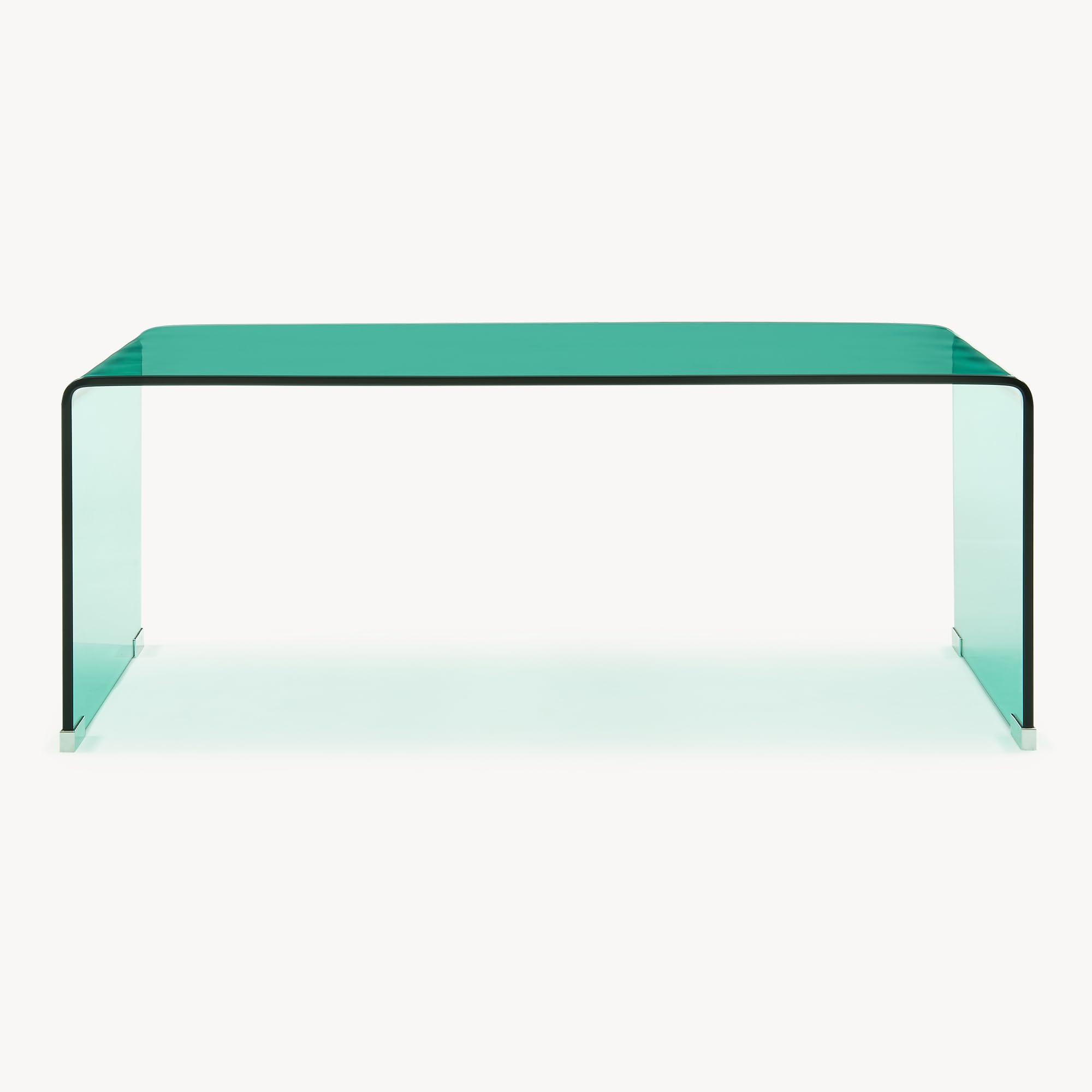 [en.casa] Table Basse Väsas en Verre Trempé de 10 mm Grand Plateau Rectangulaire Capacité de Charge 30 kg Design Élégant et Intemporel pour Salon Bureau 90 x 45 x 35 cm Vert