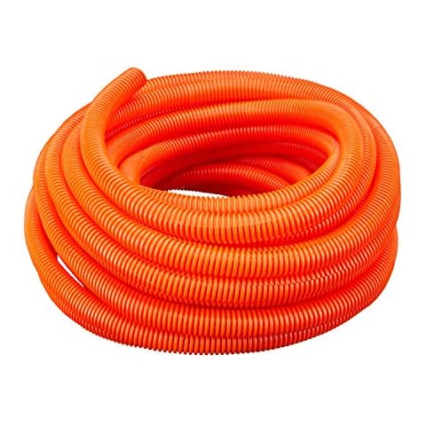 (1/2" Dia. x 100 ft, Orange) HydroMaxx® Flexible Polyethylene Corrugated (PE) Split Tubing (Wire Loom) Cover