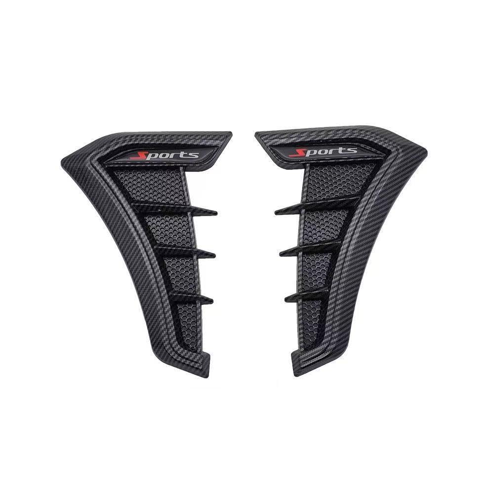 2 Pcs Car Air Intake Stickers for Audi A4 Avant B9 8W I 2015-2024, Side Fender Vent Decoration Sporty Exterior Hood Decal Trim Stickers,Black