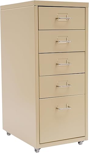Miniatura 1 de juckeyroot Archivador de 5 cajones, gabinete de almacenamiento de clasificación móvil para oficina en casa, gabinete de almacenamiento vertical de