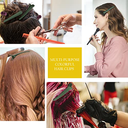 24 Pinzas para cabello tipo aligátor, 3.1 pulgadas, verde mate miniatura 3