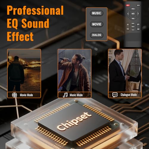 Altavoces de computadora con salida de subwoofer y graves BESTISAN 5