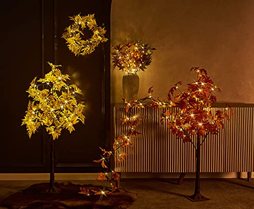 Hairui Lighted Maple Tree 4Ft 48 Warm White Leds Plug In, Artificial Fall Tree With Lights For Indoor Outdoor Thanksgiving Christmas Wedding Home Decoration #TOP5