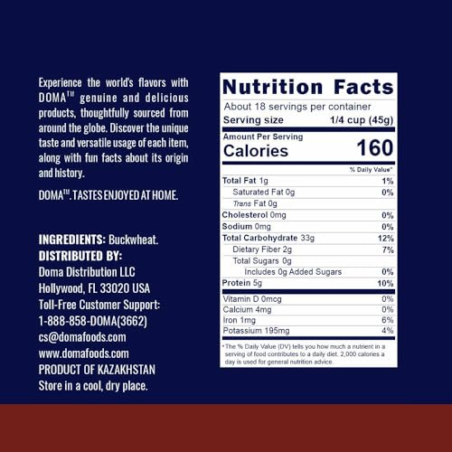 image for DOMA Toasted Buckwheat Groats 1.76lb (1x1.76lb) – Gluten-Free, Whole