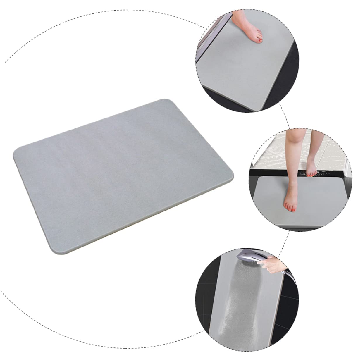 Cabilock Alfombra Antideslizante Alfombra De Ducha Alfombras De Baño para Bañera Esteras De Espuma Alfombra+Puerta+Exterior+Exterior Barro De Diatomeas Esponja Lujo Ligero