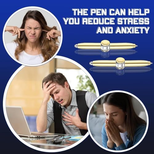Image of Spinning Rotatable Finger - Non-Slip Coated Spinning Pen Mod with Weighted for Gaming Student Gift Pen for Business (Yellow, 1 Pcs)