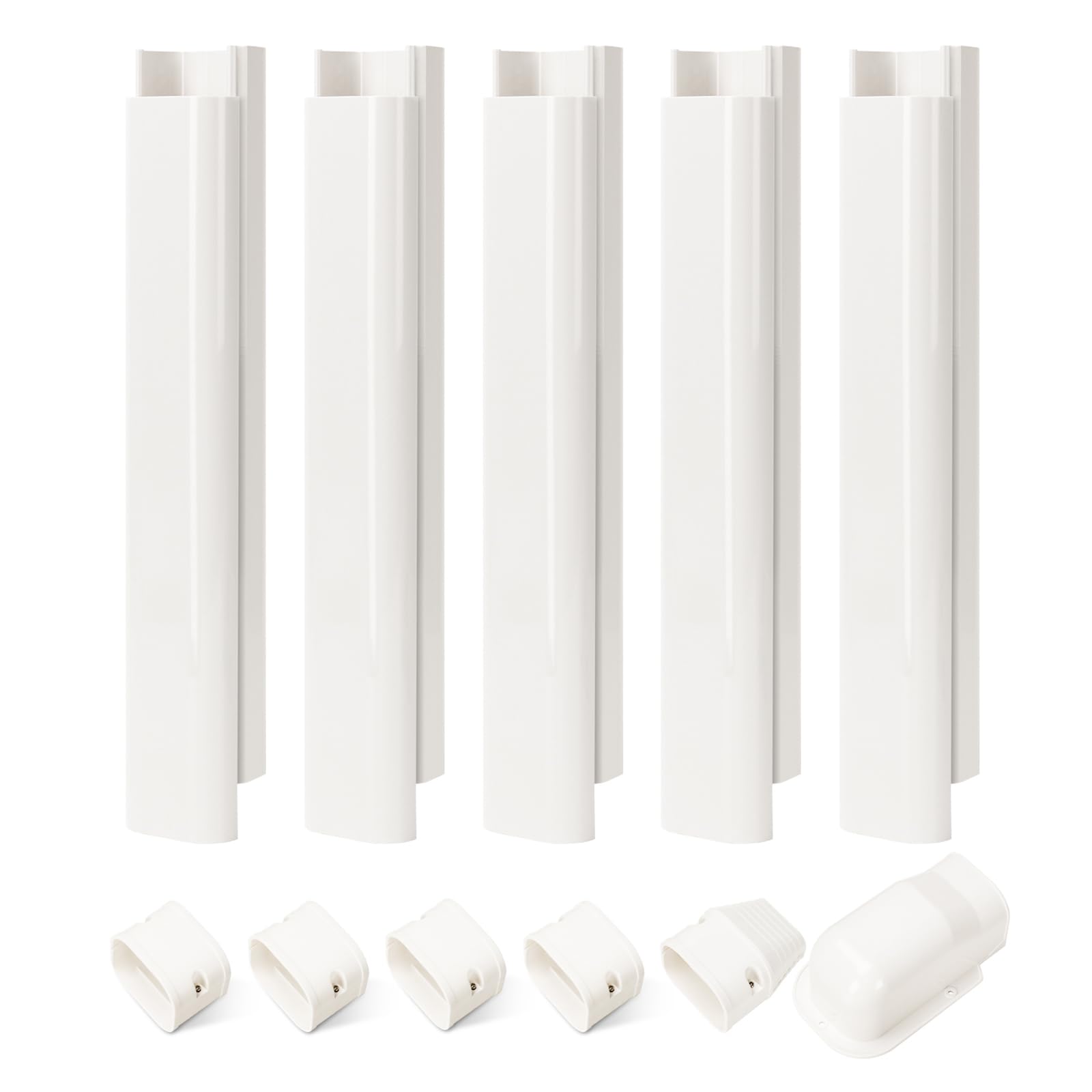 3" w 7.5ft l line set cover kit for mini split air conditioners decorative pvc slim line cover for central ac & heat pumps systems tubing cover