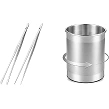 ChefBee 2PCS 12" Kitchen Cooking Tongs Tweezers and 360 Rotating Stainless Steel Utensil Holder