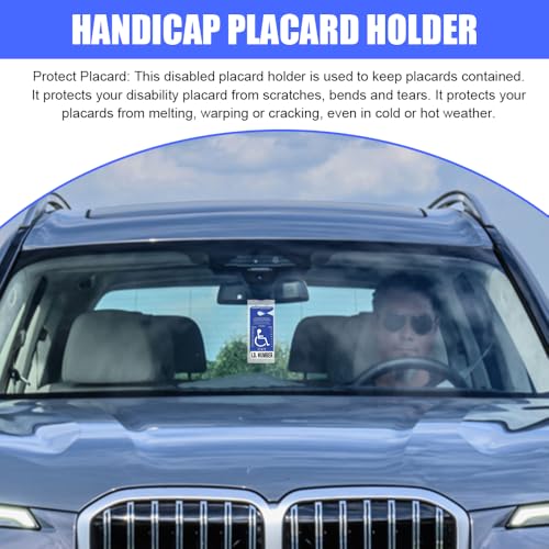 Lyxheth Handicap Placard Holder for Auto, Car Parking Holder, Ultra Transparent Handicapped Placard Holder Protector Hanger Sleeve, Disabled Parking Permit Sign Protector Fit Disability Parking (1PCS)