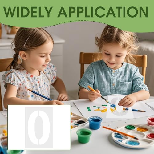 10 Stück Groß Zahlen Schablonen, 20cm Wiederverwendbare Waschbar Zahlenschablonen Kunststoff Zahlenschablonen, Malerschablone für Hausnummern Parkplatzmarkierung zum Malen von 0 bis 9